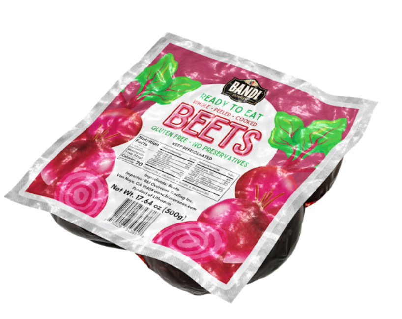 BANDI BOILED BEETS IN VACUUM 500G GLUTEN FREE.