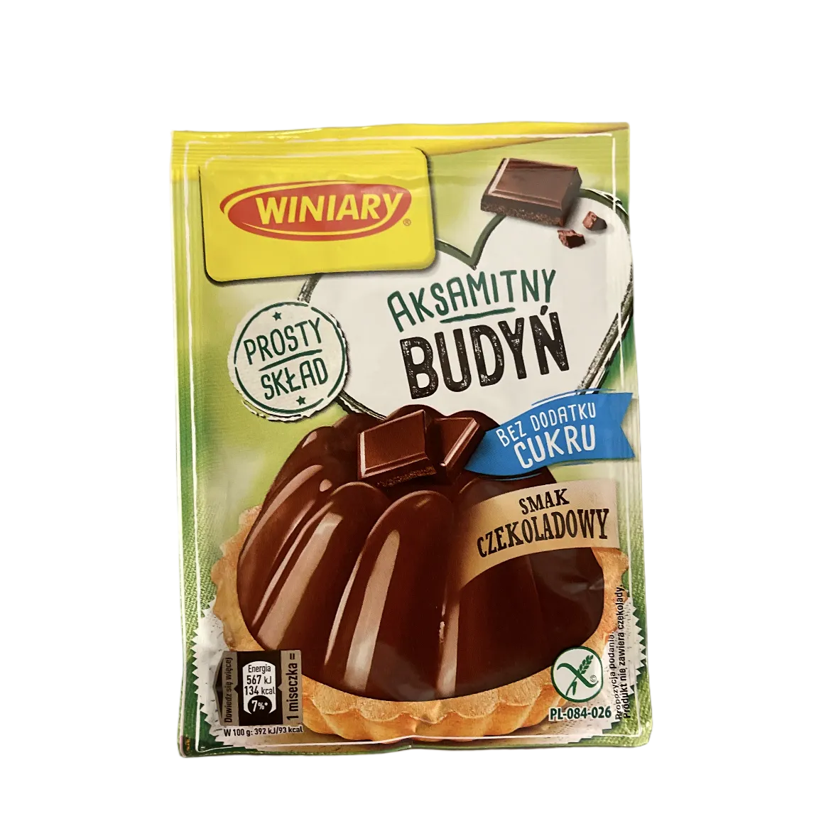 Packaged dessert on a metallic surface