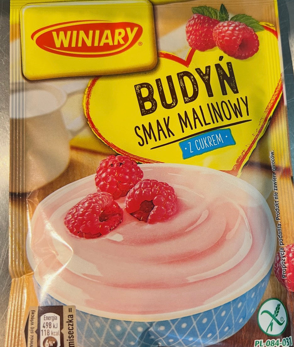 BUDYN MALINOWY Z CUKREM, RASPBERRY PUDDING WITH SUGAR, WINIARY,60G