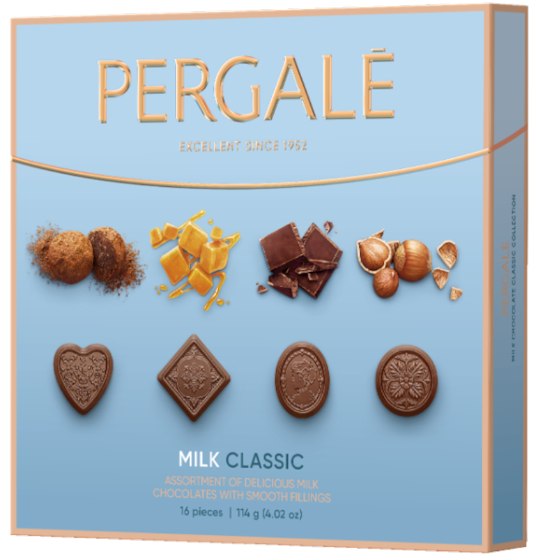 Assorted chocolates PERGALĖ Classic with milk chocolate