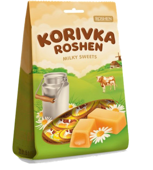 KORIVKA ROSHEN Caramel Fudge Candy, MILKY SWEETS 205g