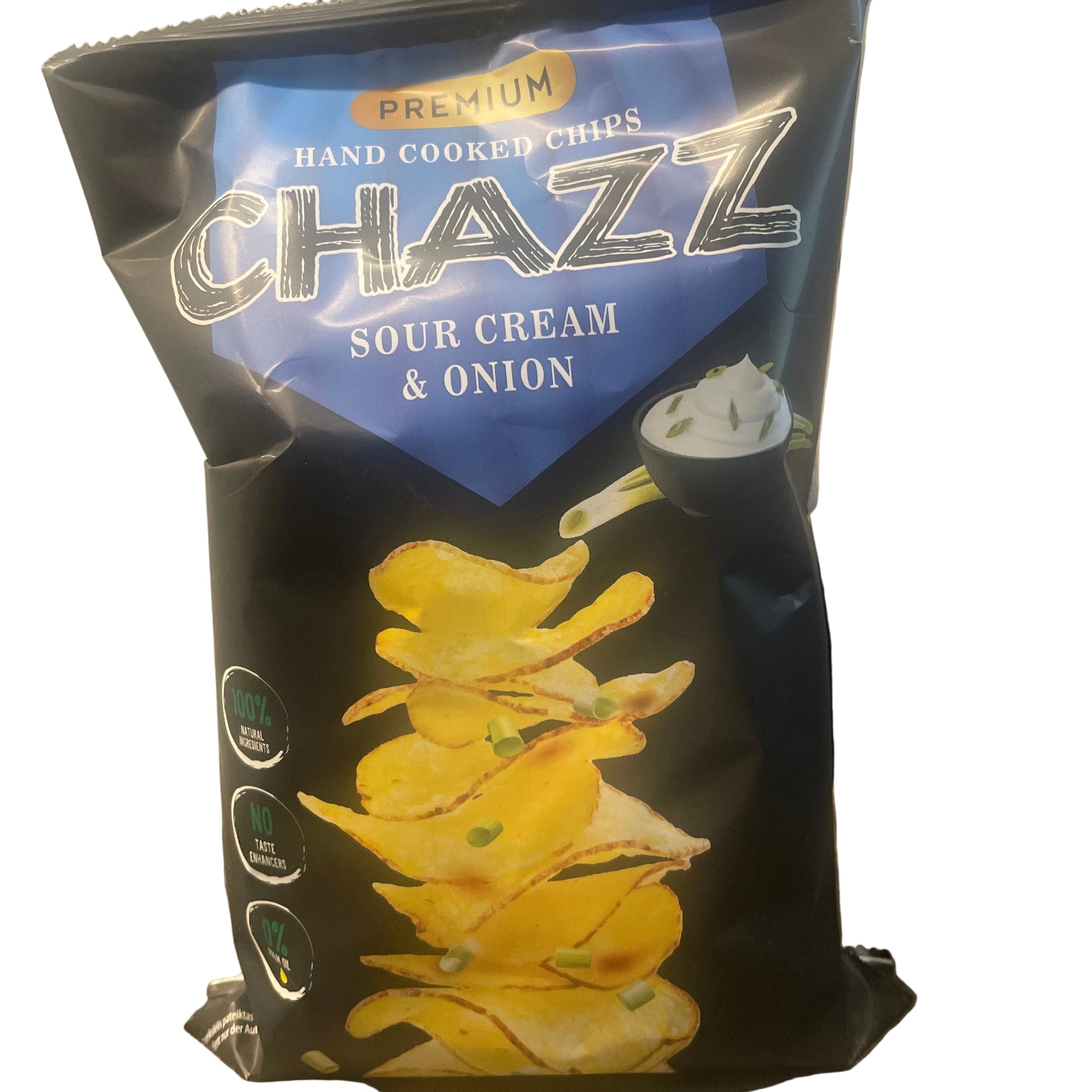 CHAZZ POTATO CHIPS WITH SOUR CREAM AND ONION, 90G