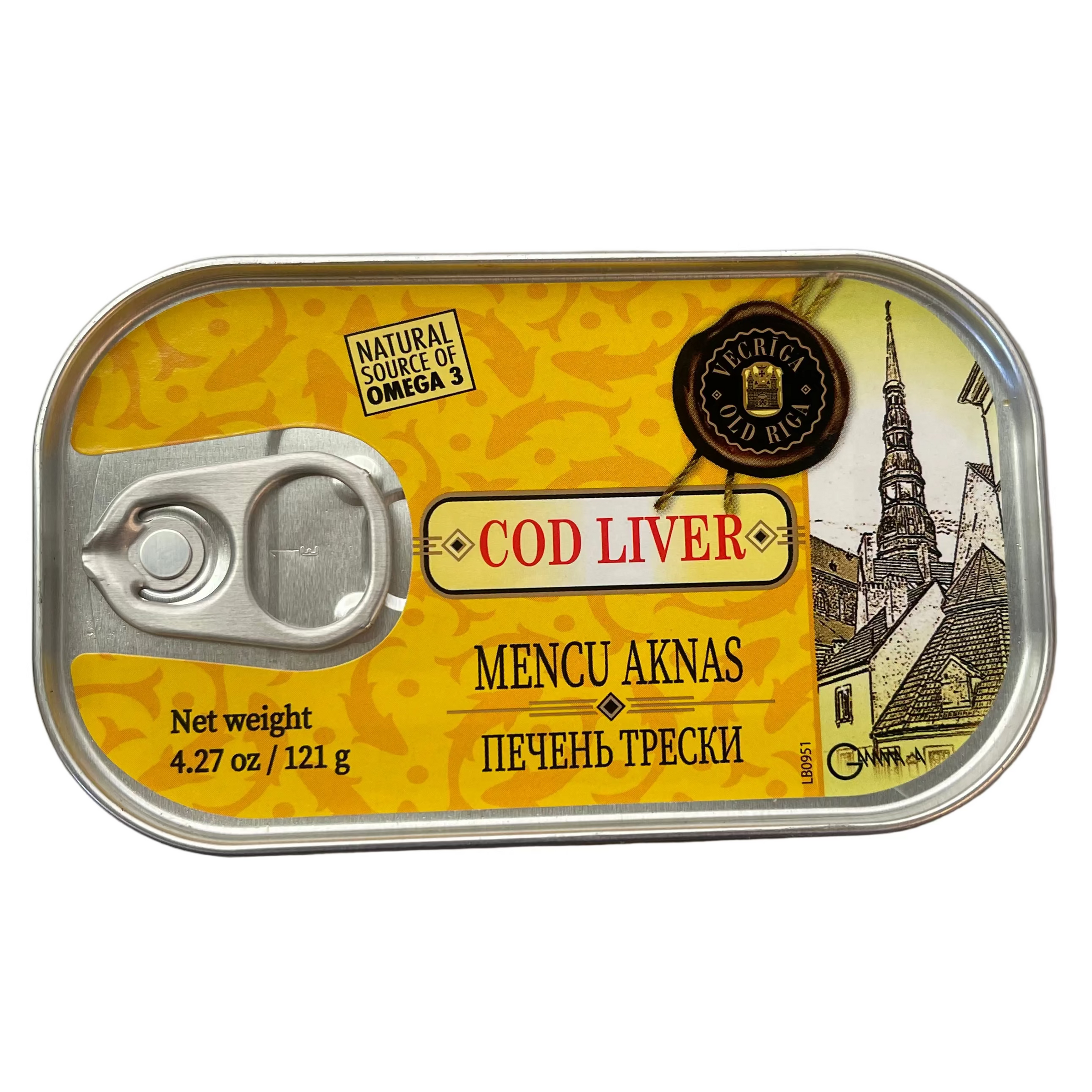 COD LIVER ,OLD RIGA, ICELAND, KOSHER , 121G
