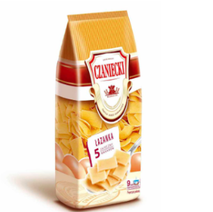 Czaniecki pasta packaging on a white background