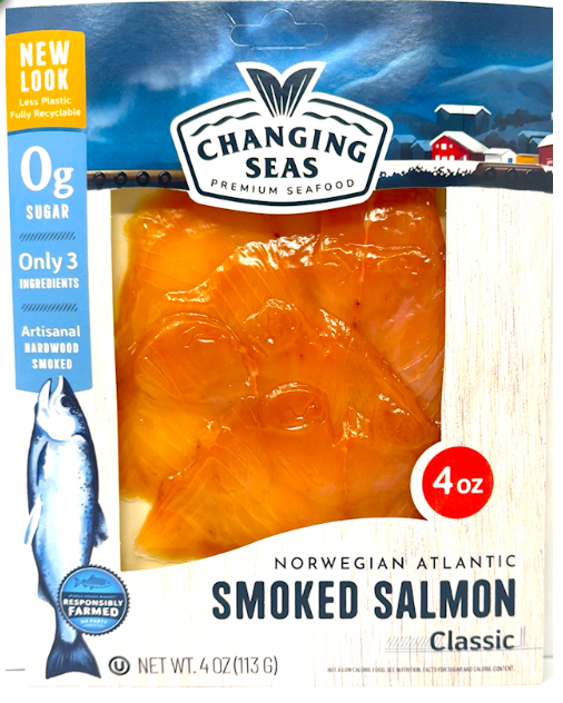 Classic Smoke Atlantic Salmon, CHANGING SEAS, 4oz