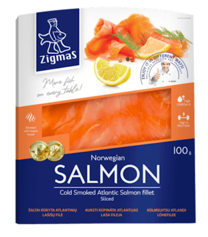 ZIGMAS, COLD SMOKED SLICES SALMON FILLET 100G