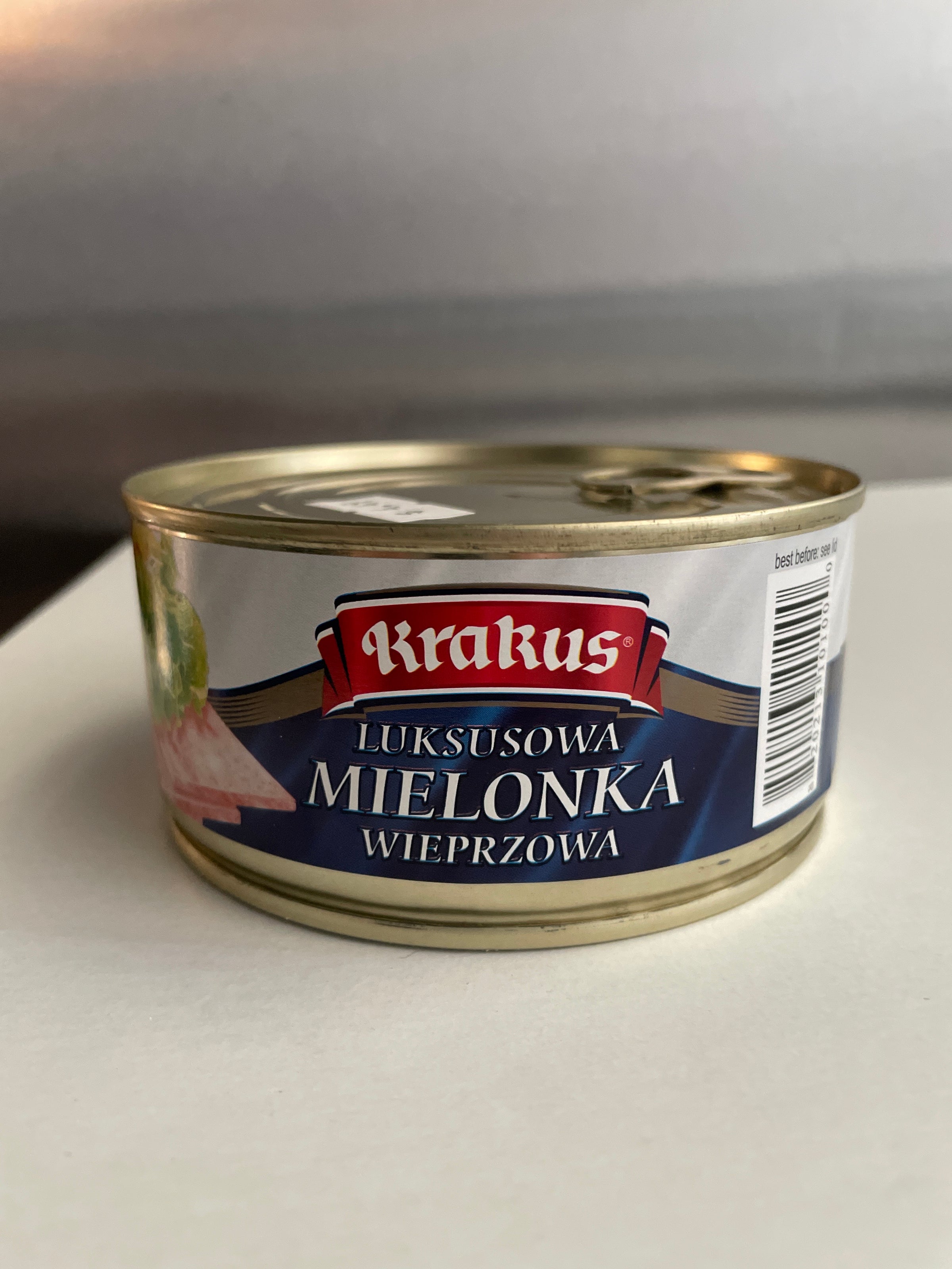 KONSERWA LUKSUSOWA MIELONKA WIEPRZOWA/LUNCHEON MEAT 300g KRAKUS