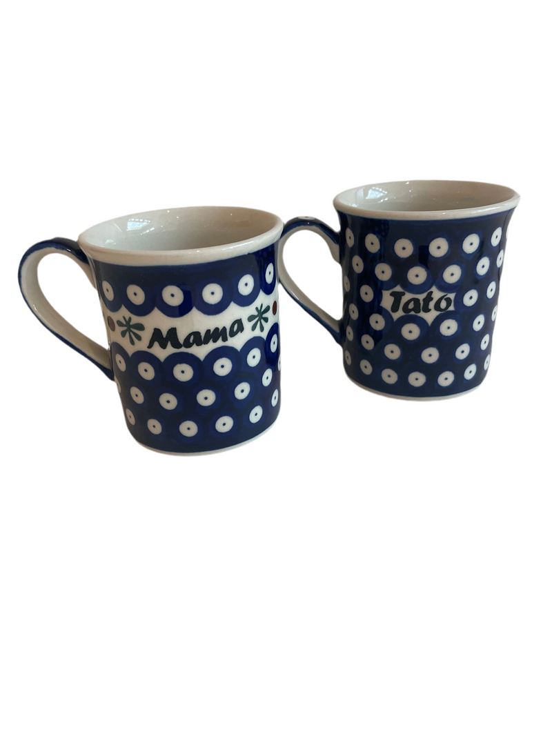 Polish pottery,Boleslawiec, KUBEK,KOLEKCJA GRANATOWA i GRANATOWA PLUS