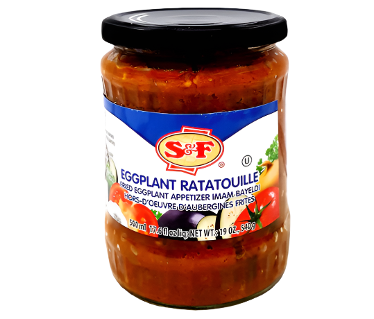 EGGPLANT RATATOUILLE IN SWEET & SOUR TOMATO SAUCE,S&F,  BULGARIA, 19OZ