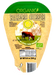 Packaging of organic farmers cheese showing the label with the brand, product name, weight, and an image of a cow, indicating it is made from organic milk.