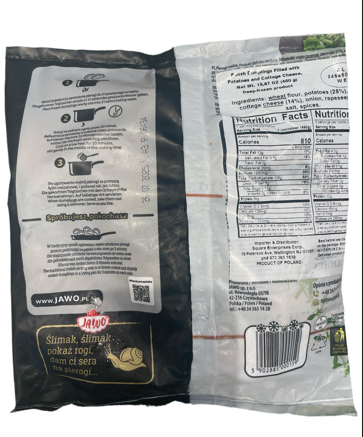 PIEROGI MADE IN POLAND "ruskie" Z SEREM I ZIEMNIAKAMI,POLISH DUMPLINGS WITH COTTAGE CHEESE & POTATOS, JAWO