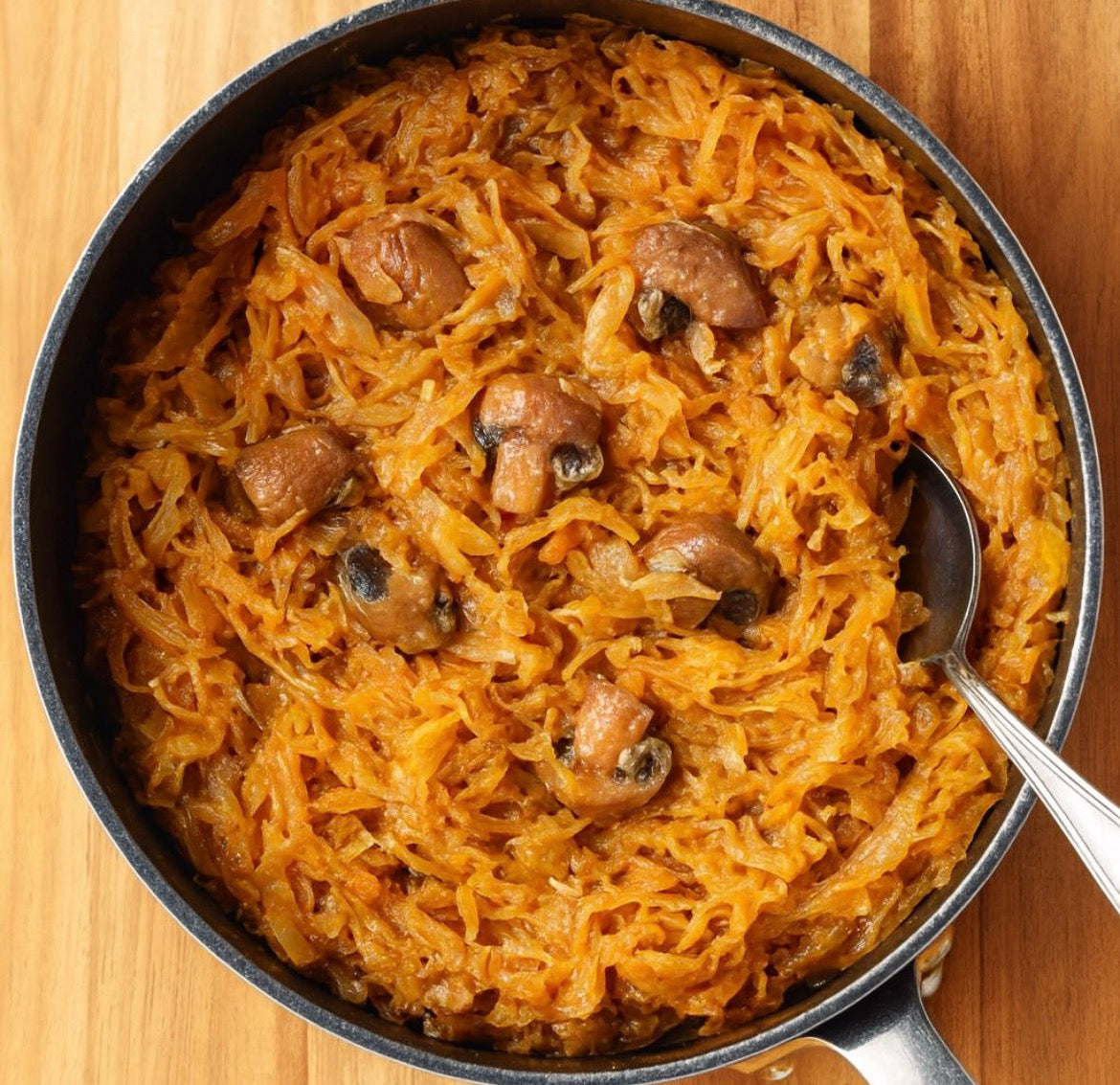 FRIED SAUERKRAUT WITH MUSHROOMS