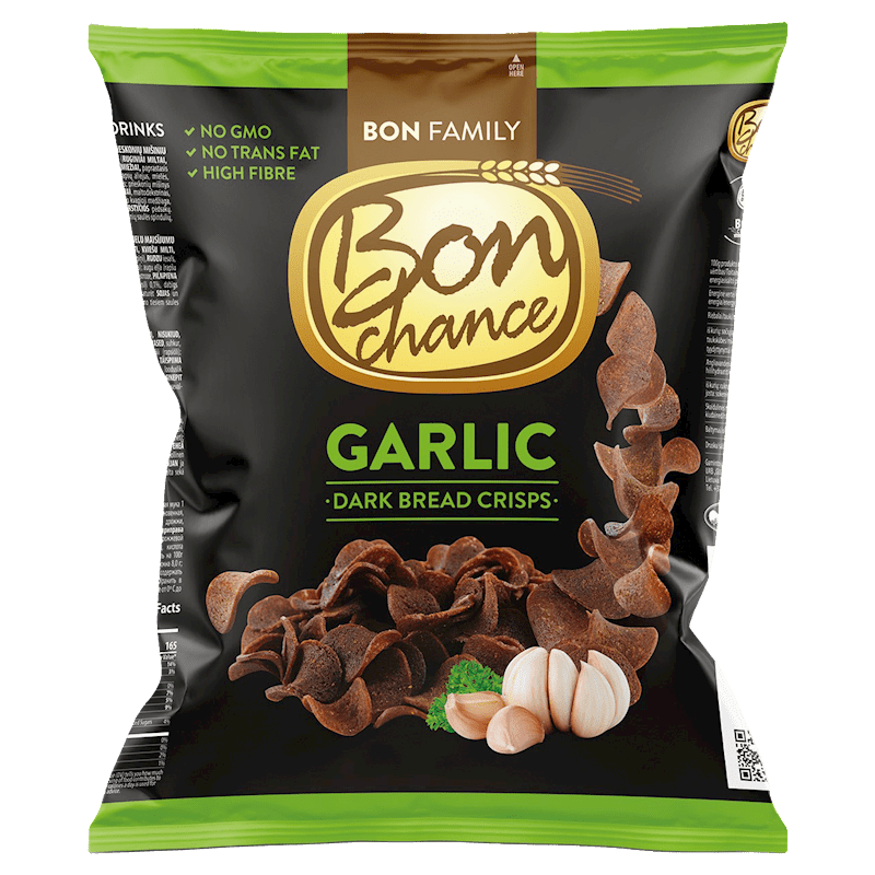 Garlic Dark Bread Crisps,  Bon Chance 4.23oz(120g)