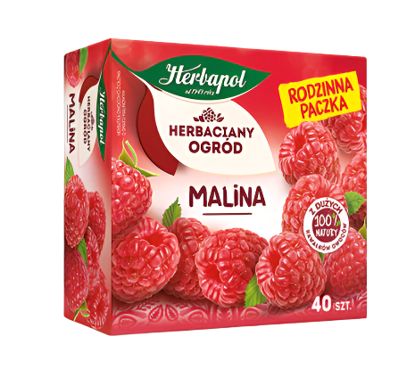 HERBATA MALINA RODZINNA, RASPBERRY TEA, HERBACIANY OGROD,HERBAPOL,40 BAGS