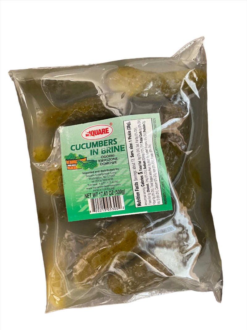 OGORKI KISZONE W WORECZKU,CUCUMBERS IN BRINE,SQUARE