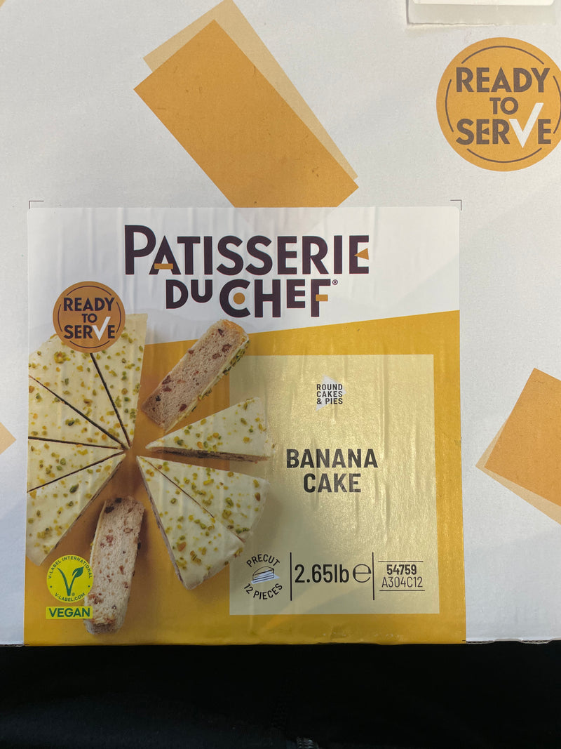 VEGAN BANANA CAKE ready to cut 12 pieces