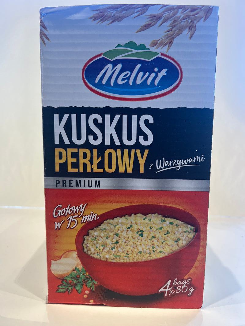 KASZA KUSKUS PERLOWY Z WARZYWAMI, COSCOUS GROATS WITH VEGETABLES,MELVIT