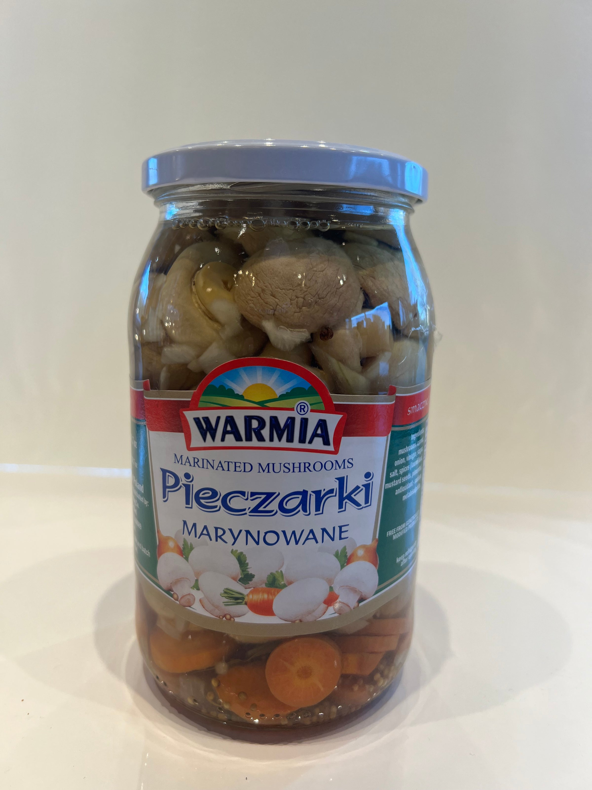 PIECZARKI MARYNOWANE, MARINATED CHAMPINIONS, WARMIA,900ML