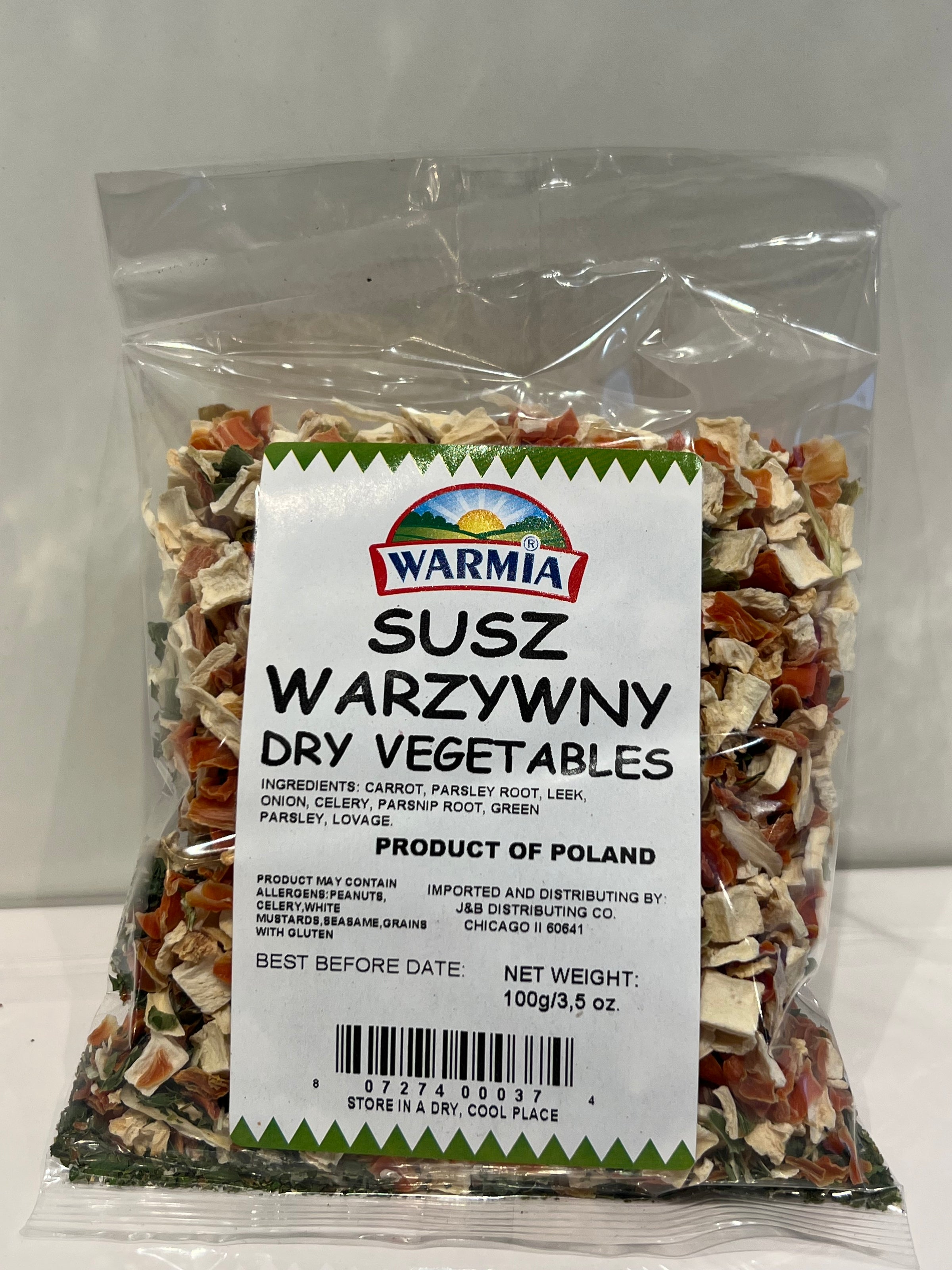 SUSZ WARZYWNY, DRY VEGETABLES, WARMIA, 100G