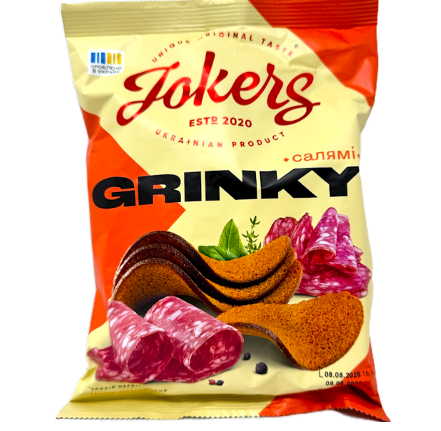 Packaged snack with 'Jokers' branding and product images on a white background