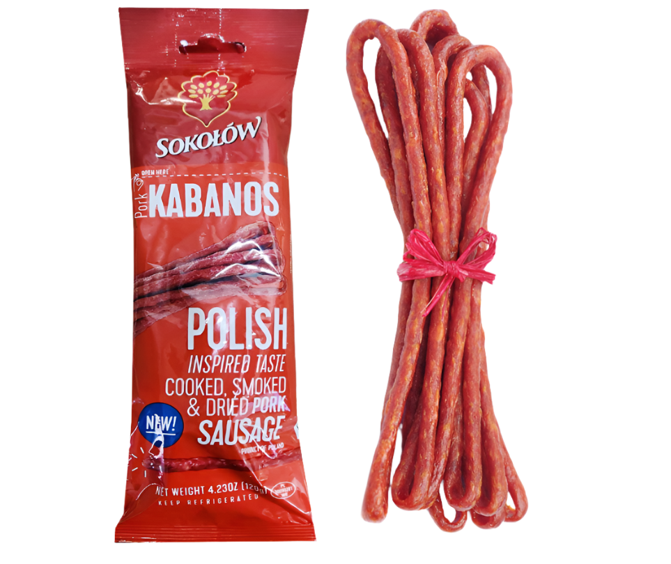 PORK KABANOS, KABANOSY POLSKIE, KABANOS PORK POLISH SOKOLOW