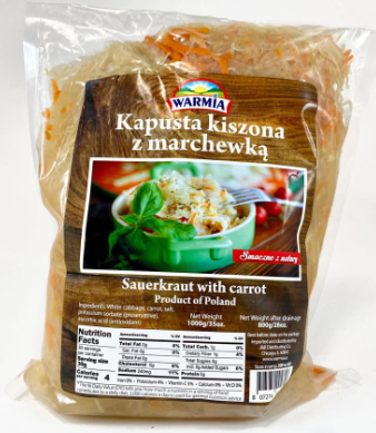 KAPUSTA KISZONA Z MARCHEWKA (WORECZEK)SAUERKRAUT WITH CARROT,WARMIA