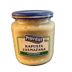 Jar of Provitus Kapusta Zasmañana on a metallic surface