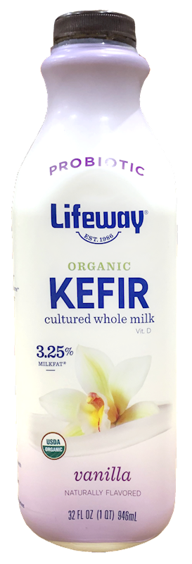 KEFIR LIFEWAY ORGANIC WHOLE MILK  VANILLA, USA, 32OZ