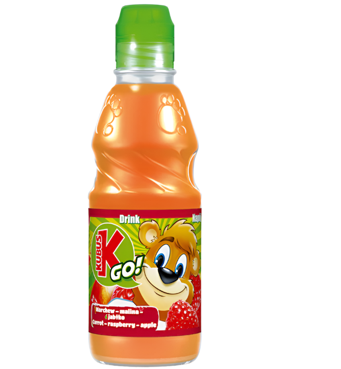 KUBUS GO CARROT-RASPBERRY DRINK, NAPOJ MARCHWIOWO-MALINOWY, 10.14 OZ
