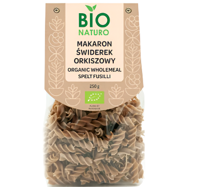 MAKARON SWIDEREK ORKISZOWY, ORGANIC WHOLEMEAL SPELT FUSILLI, BioNature,250G