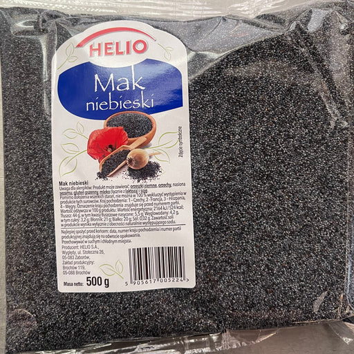 Packaged black product with a label on a gray surface