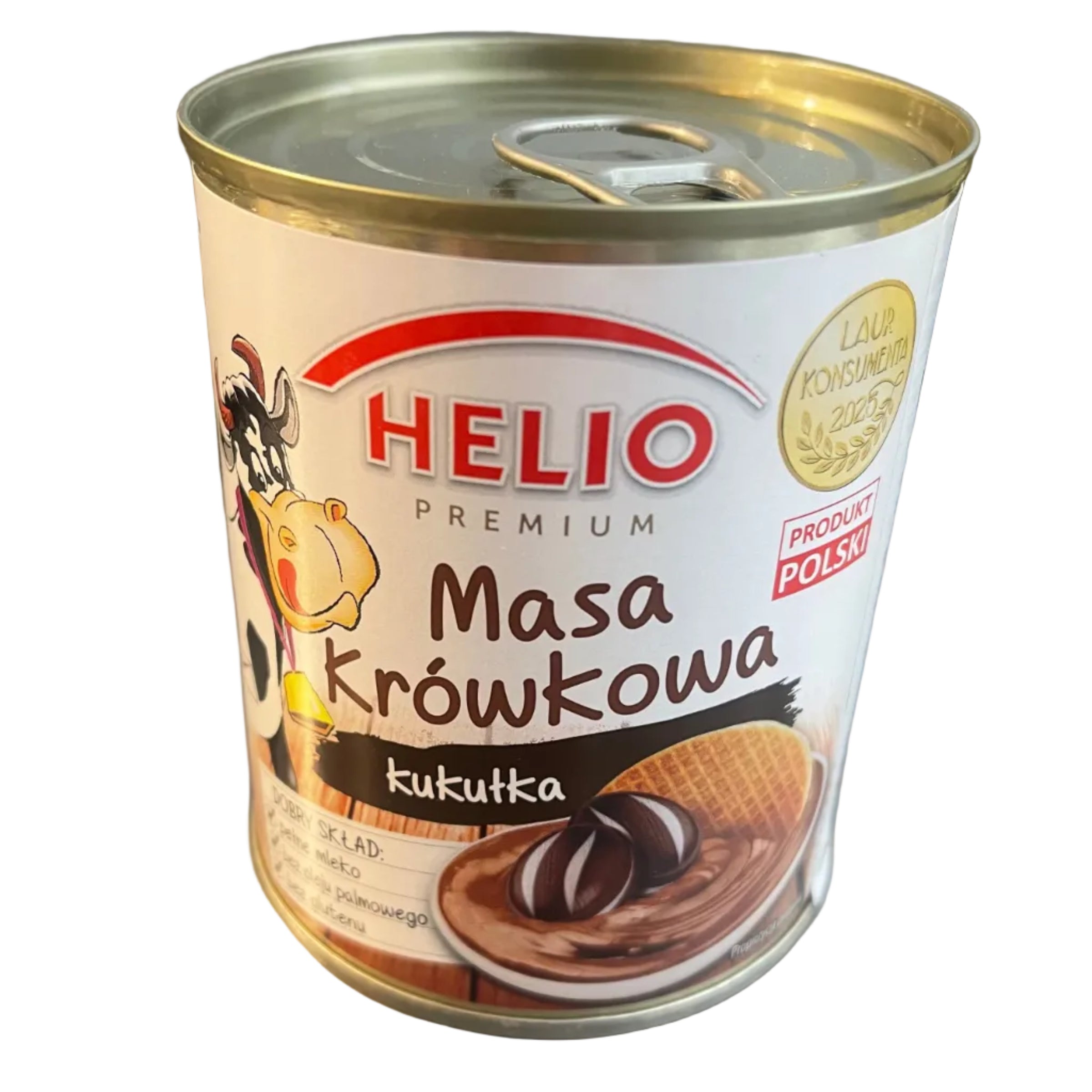 Can of Helio Masa Krowkowa on a metallic surface