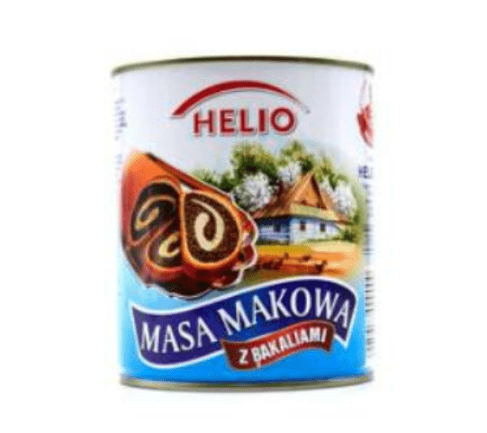 Can of Helio Masa Makowa with a scenic label on a white background