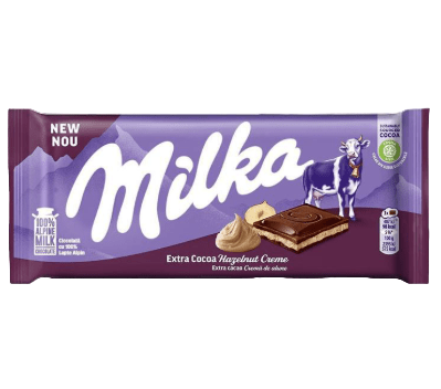 Milka chocolate bar packaging on a white background