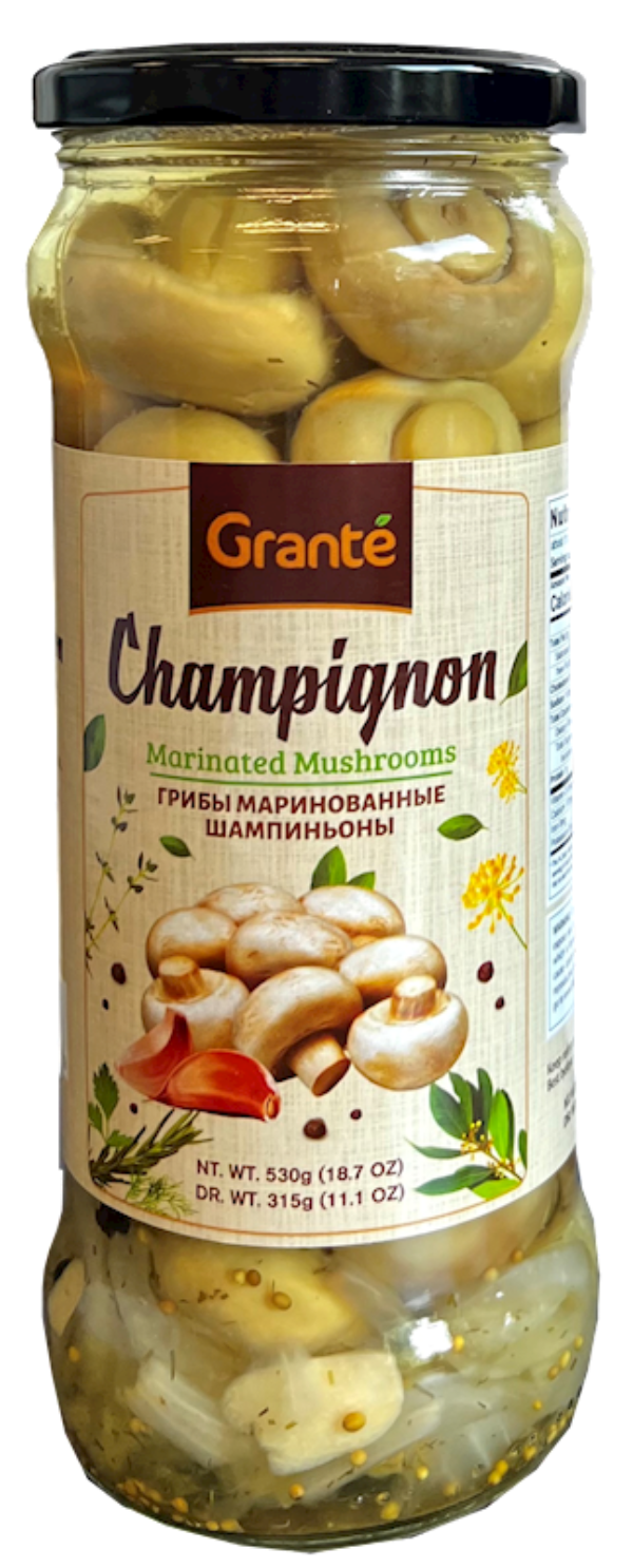 GRANTE Mushrooms Marinated Champignon Whole, 580ml Jar