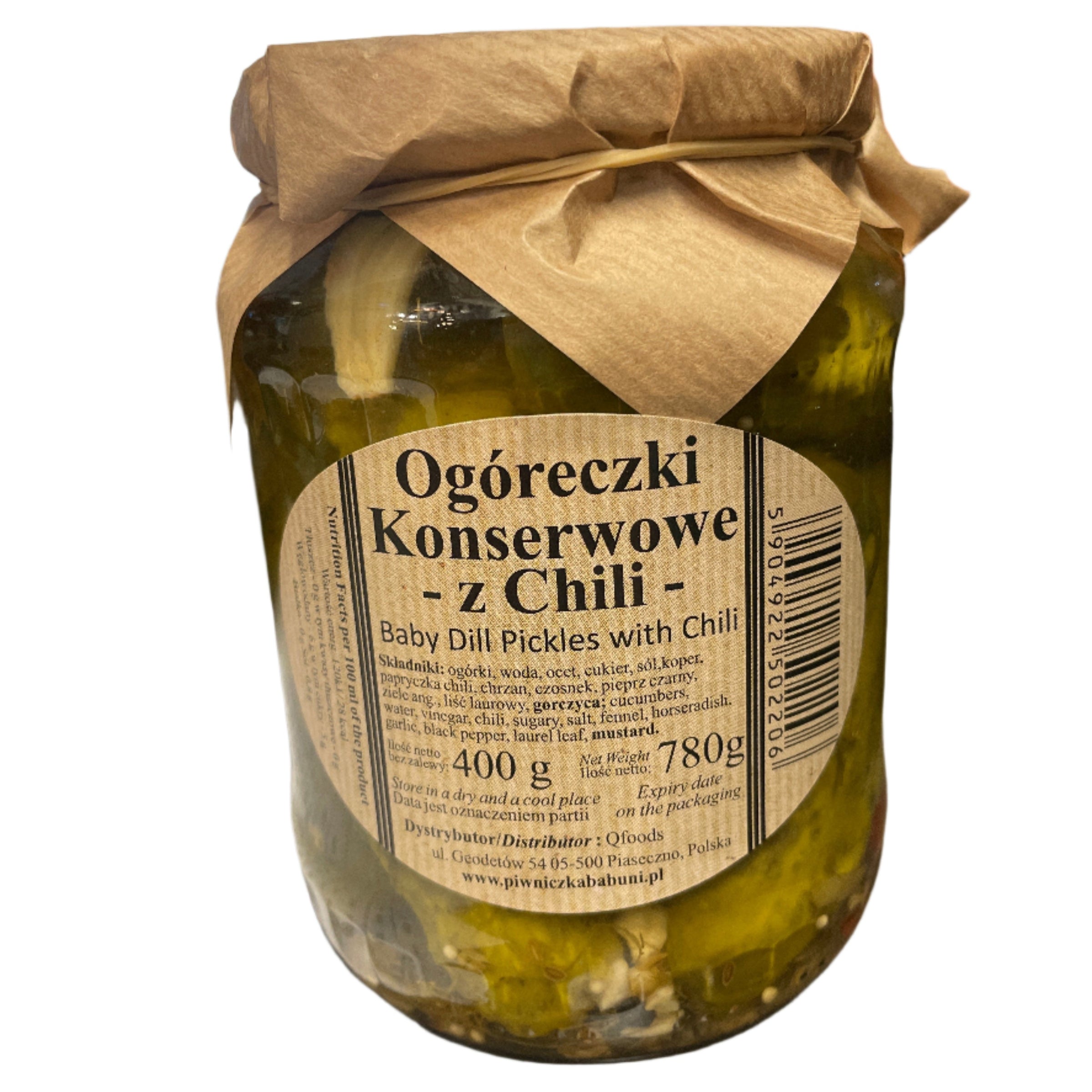 OGORECZKI KONSERWOWE WITH CHILI, DILL PICKLES WITH CHILI, PIWNICZKA BABUNI