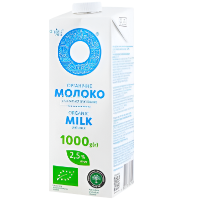 ORGANIC MILK, 2.5%,1L, UKRAINE