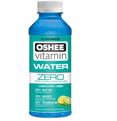Oshee Vitamin Water Zero bottle on a white background