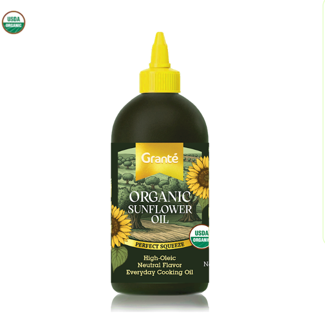 Grante Organic Sunflower Oil 500ml – High-Oleic, Neutral Flavor