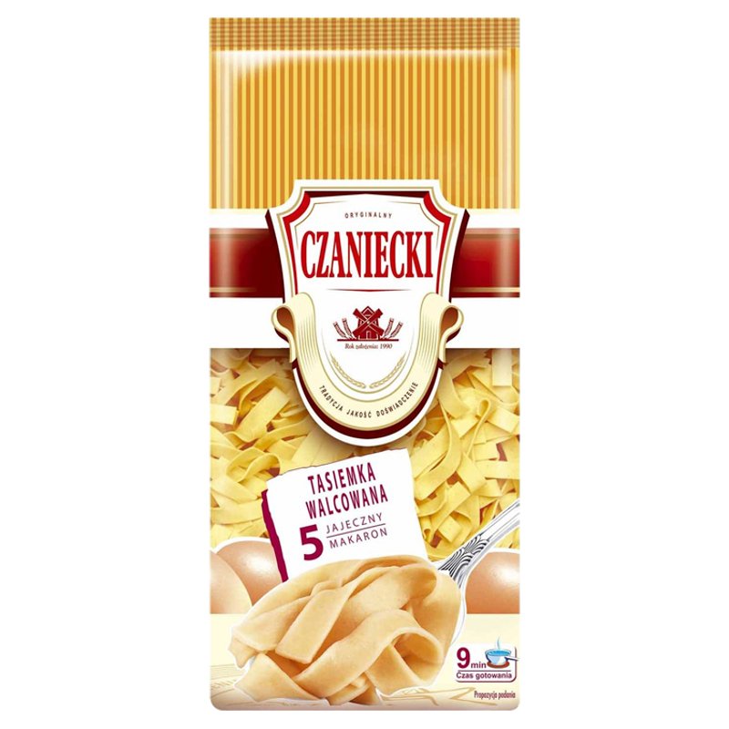 CZANIECKI 5-EGG PASTA, ROLLED RIBBON, 500 G