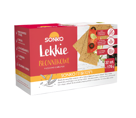 PIECZYWO CHRUPKIE BLONNIKOWE,LIHGT FIBER CRISPBREAD,SONKO,170G