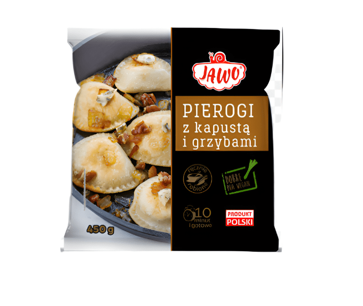 PIEROGI MADE IN POLAND Z KAPUSTA I GRZYBAMI, POLISH DUMPLINGS WITH MUSHROOMS & SAUERKRAUT, JAWO