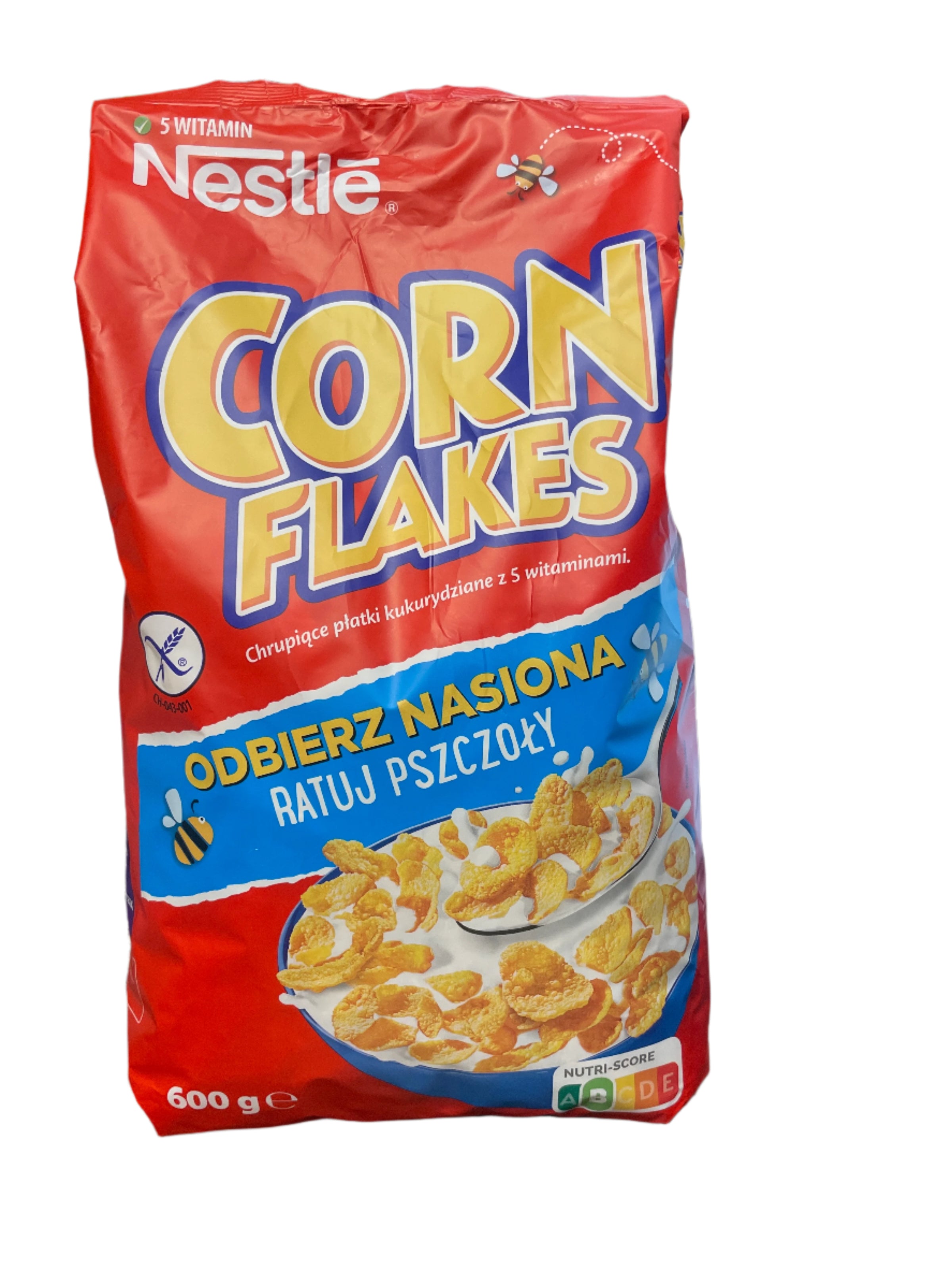 PLATKI KUKURYDZIANE,CORN FLAKES NESTLE ,BATON GRATIS, 600G, Gluten  Free