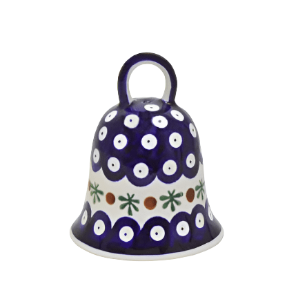 Polish pottery,Boleslawiec,BELL,DZWONEK, NAVY BLUE PLUS DECORATION