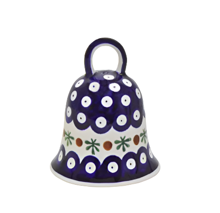 Polish pottery,Boleslawiec,BELL,DZWONEK, NAVY BLUE PLUS DECORATION