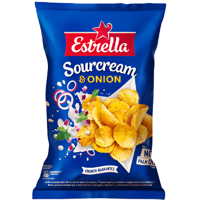 Potato chips ESTRELLA sour cream and onion flavor BIG PACK