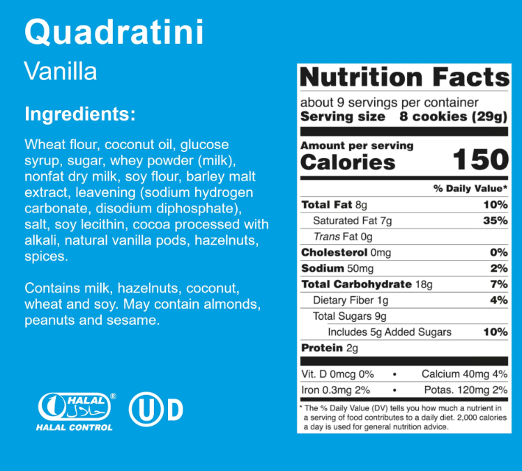 LOACKER,QUADRATINI VANILLA,BITE SIZE WAFERS