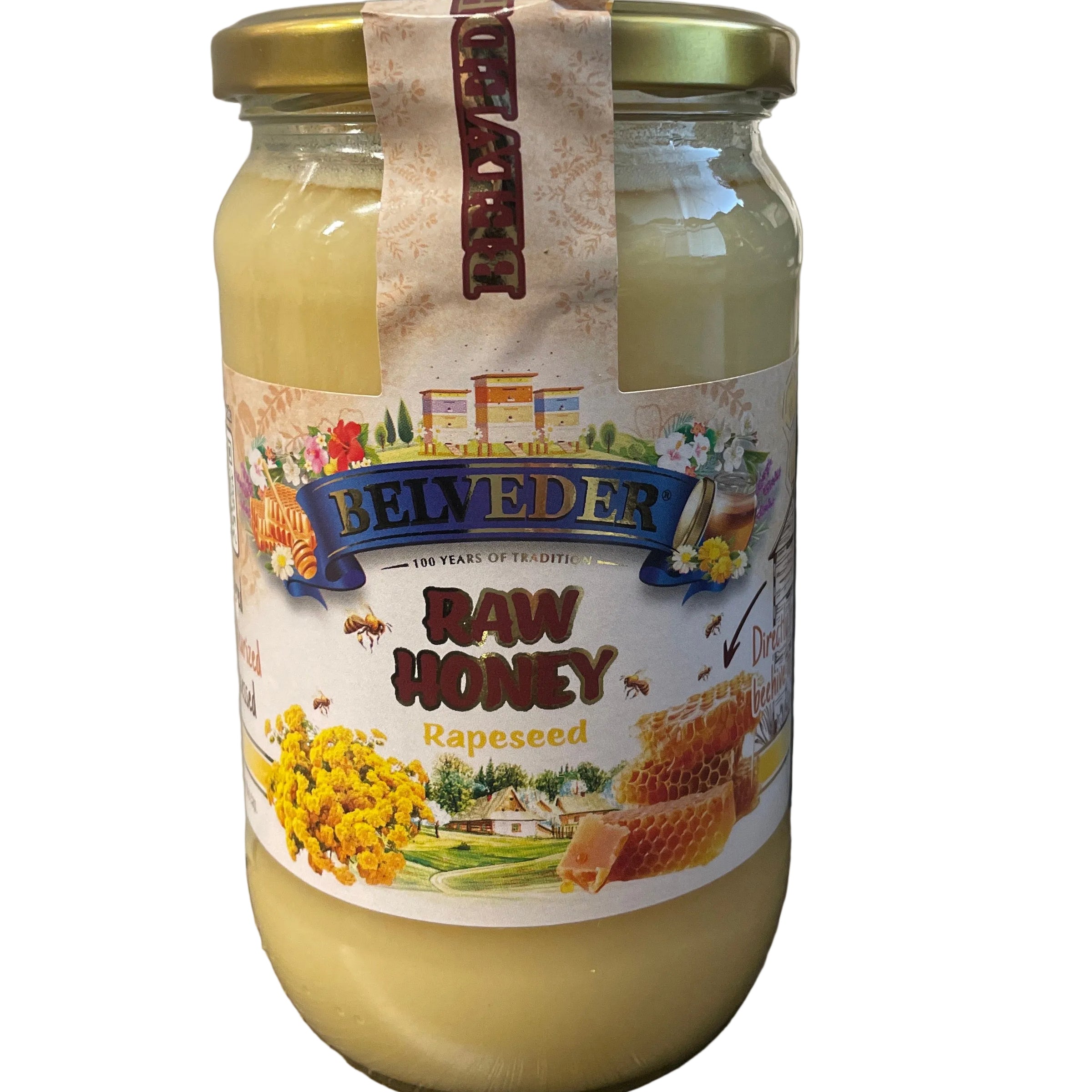 RAW HONEY,RAPESEED, UNFILTERED, UNPASTEURIZED, UNPROCESSED, BELVEDER, ORGANIC,900G