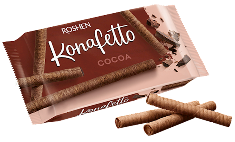 ROSHEN Wafer Rolls "Konafetto" with Cocoa Filling, Ukraine, 140g