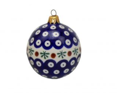 BOMBKA,ROUND ORNAMENT, POLISH POTTERY BOLESLAWIEC